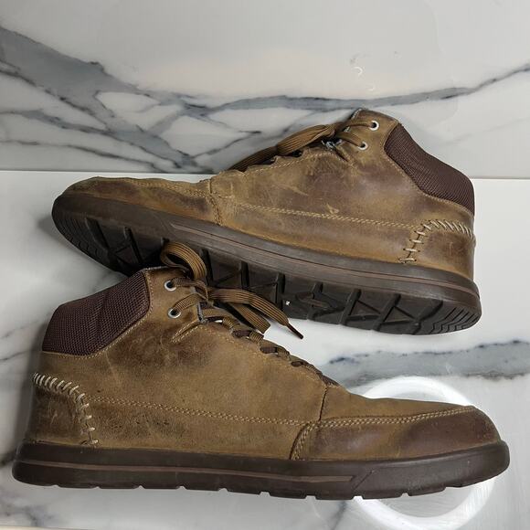 Forsake Phil Mid Waterproof Sneakers Boots Mens Sz 12 Brown Shoes Leather Walnut
